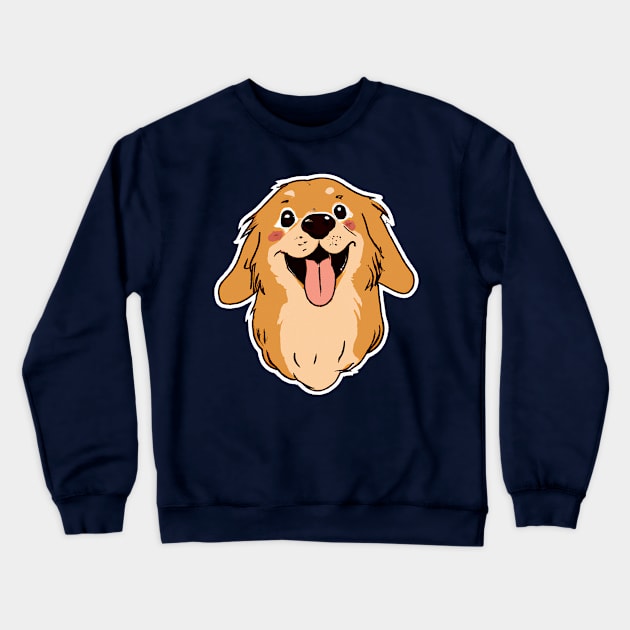 Happy Golden Retriever Dog Lover Puppy Retro Crewneck Sweatshirt by BetterManufaktur